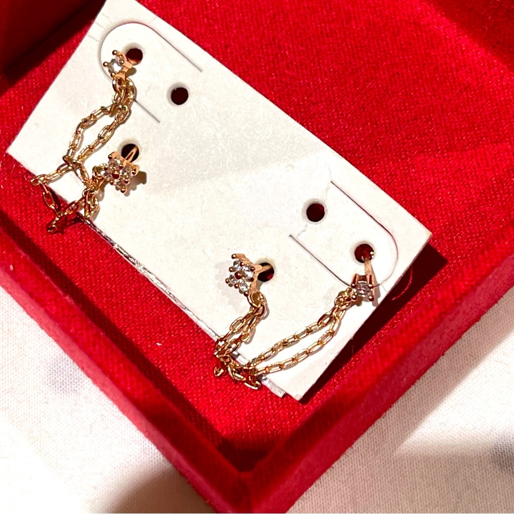 Double Loop Two Hole Studs Earrings - image 1